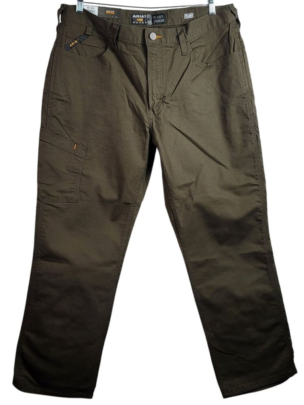Ariat Mens Rebar M4 Relaxed Straight Pants Brown 36x30 Zip Workwear Cargo NEW